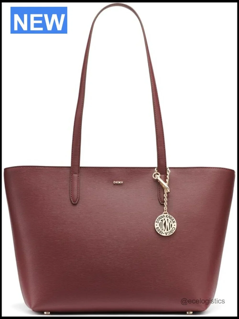 Medium Leather Tote Bag with Zipper Closure, Fits Laptop